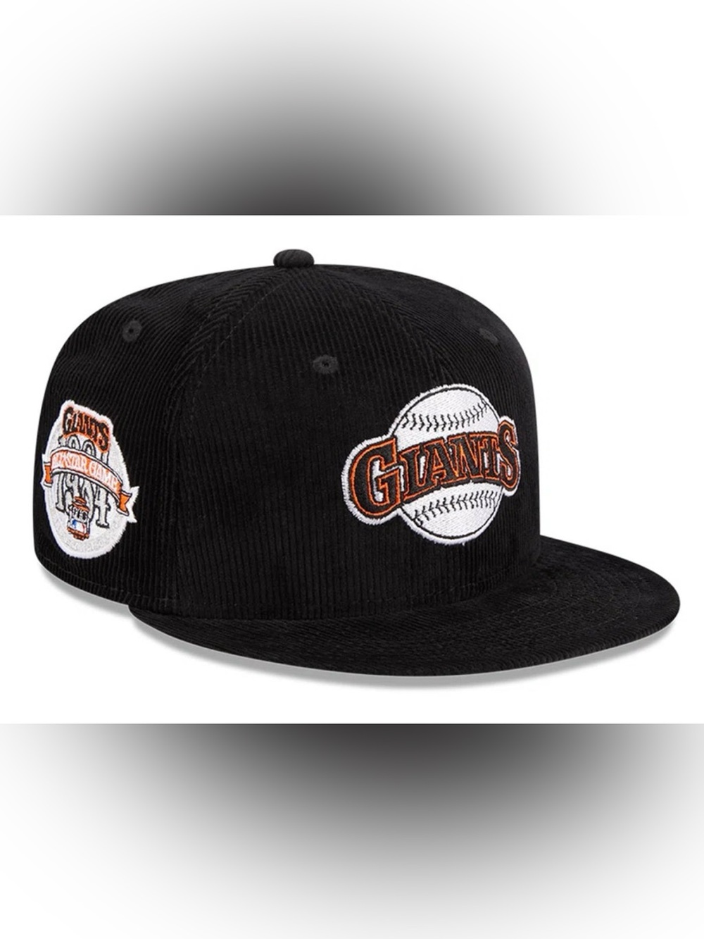 Throwback Black New Era 59Fifty San Francisco Giants Corduroy Fitted Hat 7 1/2
